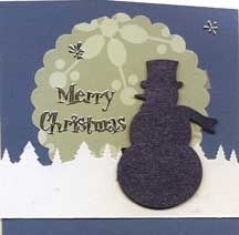 Christmas Card with Silhouette of Snowman