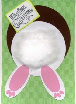 Kid's Easter Card with Fluffy Bunny Tail