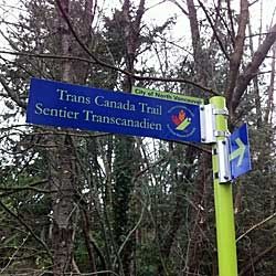 Sign Indicating the Start of the TransCanada Trail in North Vancouver