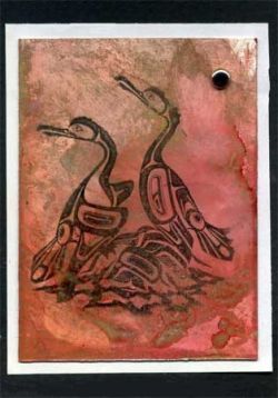 ATC Made with Alcohol Ink Smooshed Background
