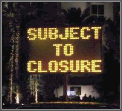 Road Block Sign - Image: M Burgess