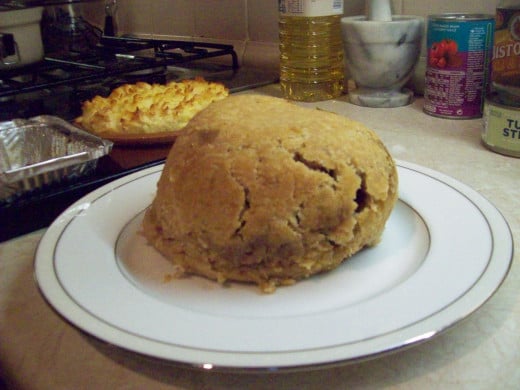 English steak and onion pudding, by peterb6001