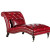 From the Barclay Butera Collection comes this flame-red, button-tufted leather chaise lounge, 'Oxford', which is certain to become your all-time favorite piece of Americana furniture. Talk about relaxing in style!