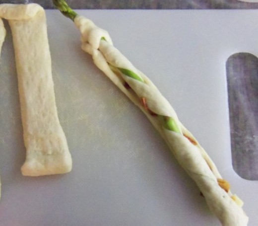 After baked, place on tray spiral side up.  Be sure to have tongs ready.