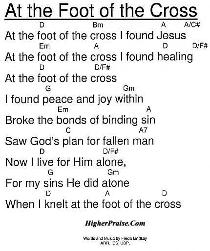 Lyrics to At the Foot of the Cross