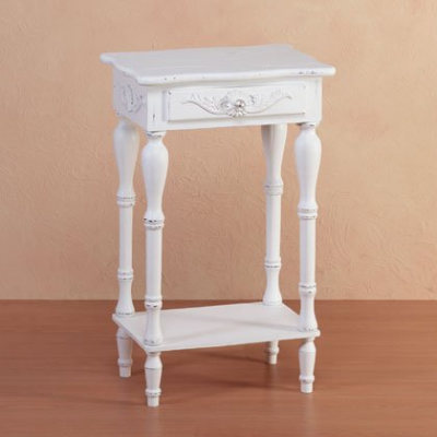 Elegant Carved White Side or Night Table  Available on Amazon
