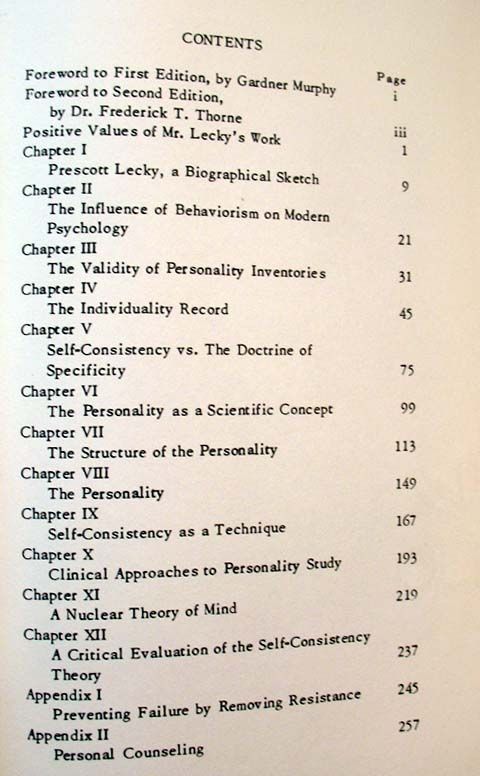 Self Consistency Edited by Frederick C. Thorne
