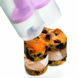 Using the heart-shaped Cuisipro Mini Ice Cream Sandwich Maker.