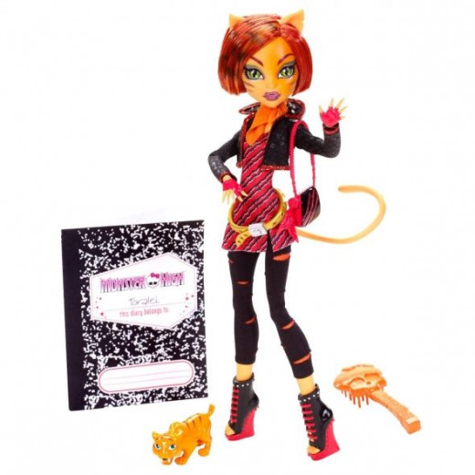 Here's Monster High's Toralei Stripe Doll From Mattel.  She is an orange Werecat and you better watch out for her claws, she can be a mean one.  The image is from Amazon and you can get Toralei on this page.