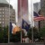 Flags are flown at half mast for the firefighters, policeman and rescue workers lost during the 9/11 attacks Flags are flown at half mast for the firefighters, policeman and rescue workers lost during the 9/11 attacks