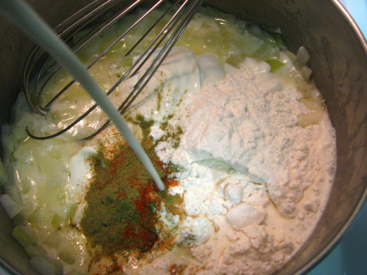 Stir in remaining ingredients, except salt and pepper.