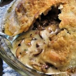 Baked Le Pleine Lune with Mushrooms and Walnuts