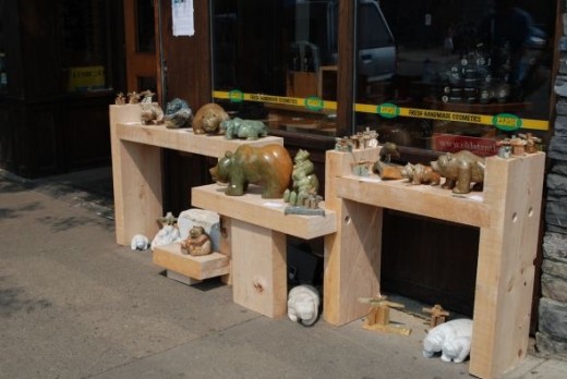 Soapstone carvings on Whyte Ave