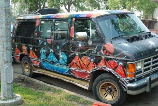 Even the vans are artistic during the Art Walk!