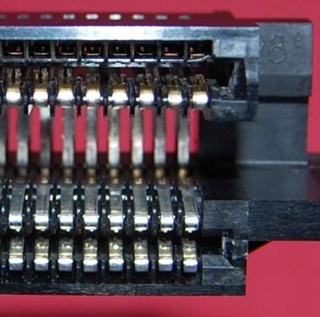 The pins on the 72-pin connector that need to be bent