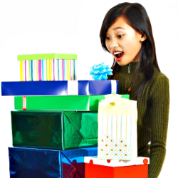 13 Year Old Girl With Birthday Presents