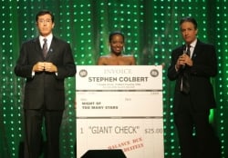 Stephen Colbert and Jon Stewart at the Night of Too Many Stars