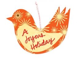 Joy Bird Greeting/ornament from Night Owl Paper Goods Joy Bird Greeting/ornament from Night Owl Paper Goods